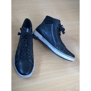 Remonte Maditta Ankle Boots NO INSOLES Zip Lace Black White Sz 11 US 43 EU D0772